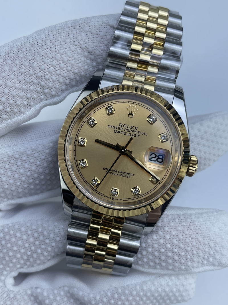 (준비완료/특급배송)NO.3175/롤렉스 데이저스트 36미리 최신형 옐로우 골드 콤비 샴페인 골드 텐포인트 QP공장