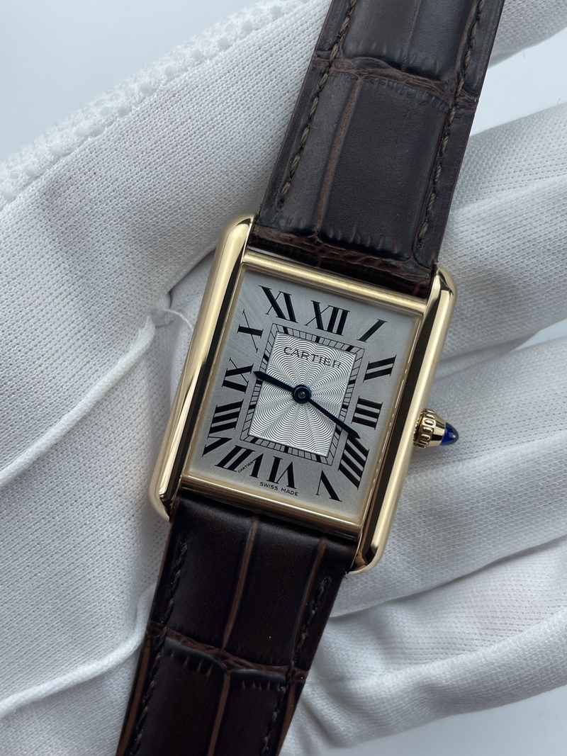 (준비완료/특급배송)NO.3418/AF공장 까르띠에 탱크머스트 25.5미리 라지사이즈 브라운스트랩