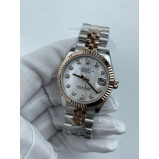 (준비완료/특급배송)NO.3606/롤렉스 데이저스트 31mm 여성용 시계 로즈골드 콤비 자개다이얼 플루티드 베젤 쥬빌레 밴드 (QP공장)